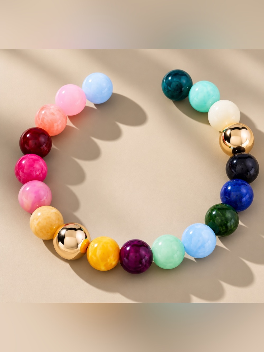Anthropologie Rainbow Glass Bead Statement Choker Necklace | New Never Worn